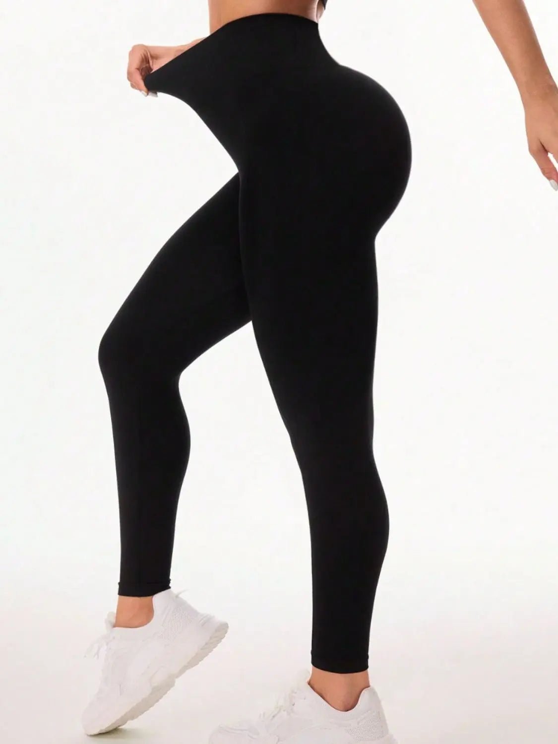 Pocketed High Waist Active Leggings - Celeste