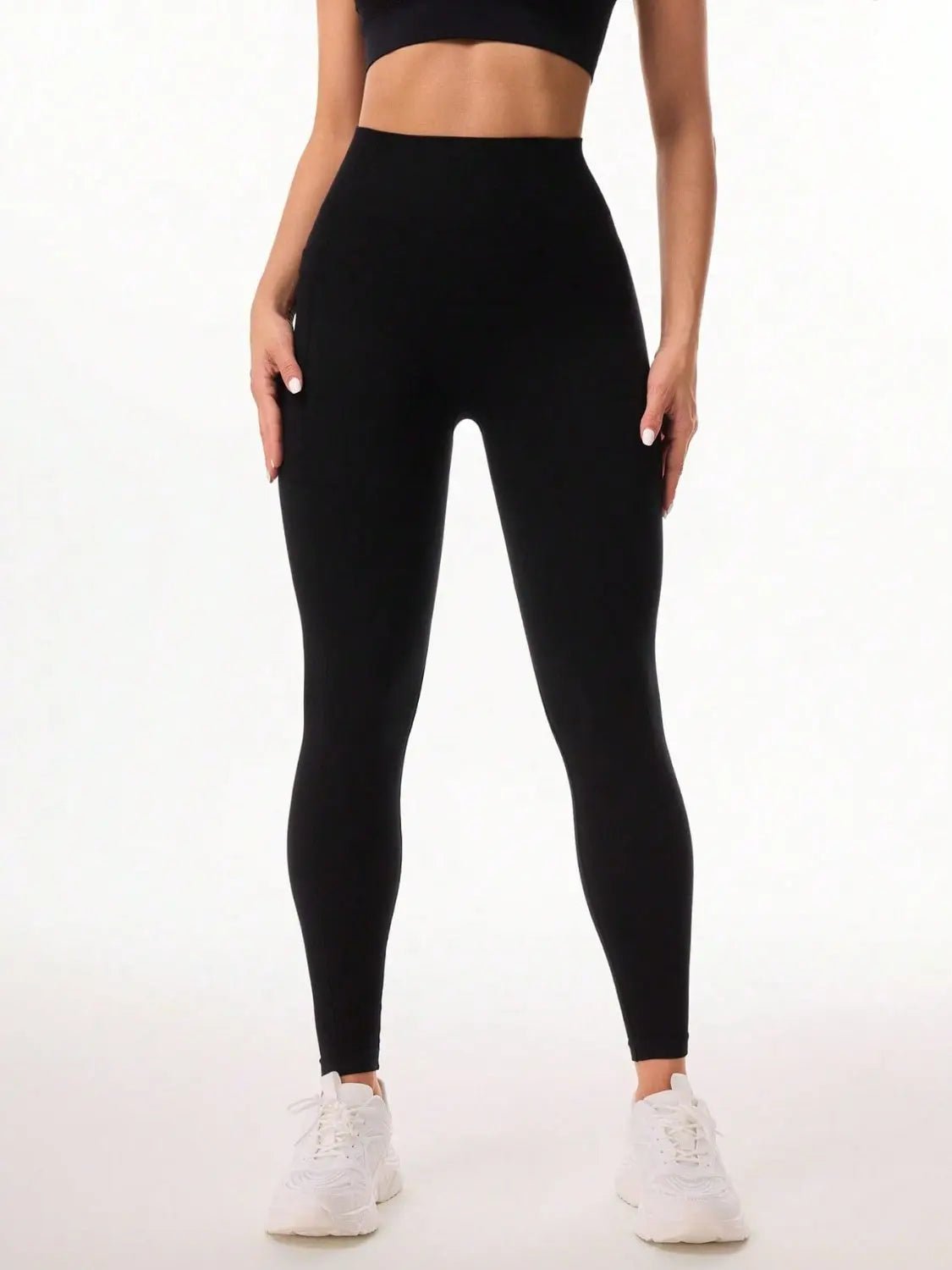 Pocketed High Waist Active Leggings - Celeste