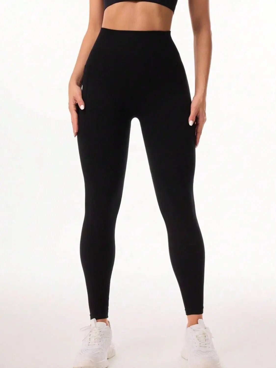 Pocketed High Waist Active Leggings - Celeste