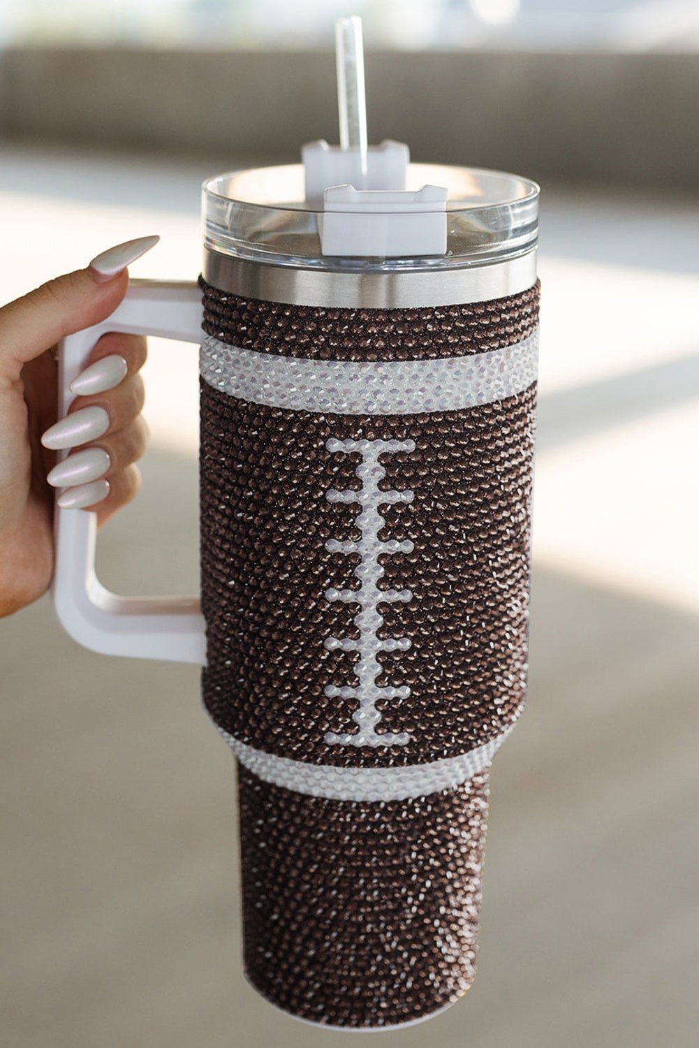 Rhinestone Rugby - Stainless Steel Tumbler - 40oz - Celeste