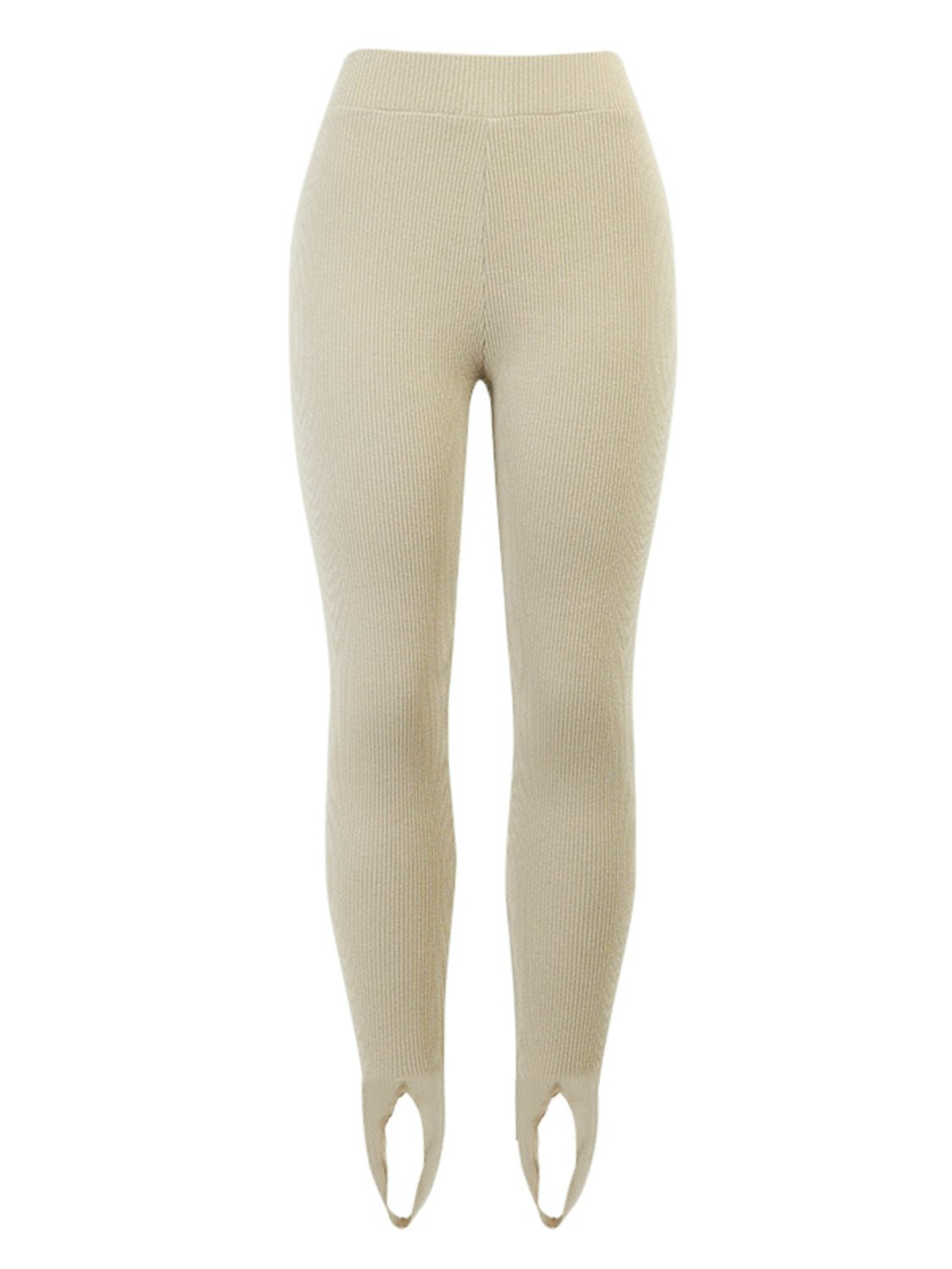 Ribbed Mid Waist Leggings - Celeste