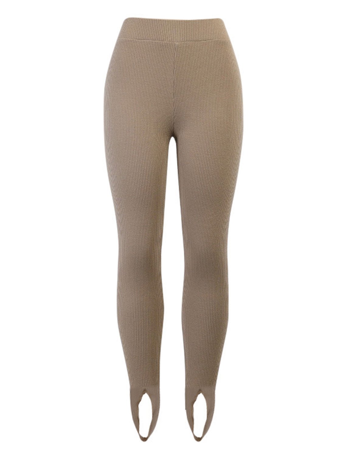 Ribbed Mid Waist Leggings - Celeste