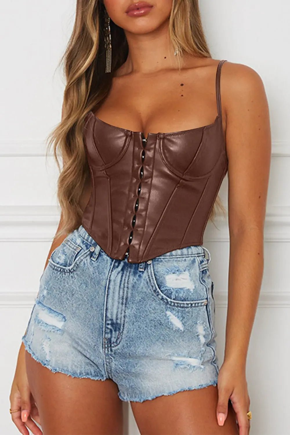 Scoop Neck Spaghetti Strap Cami - Celeste