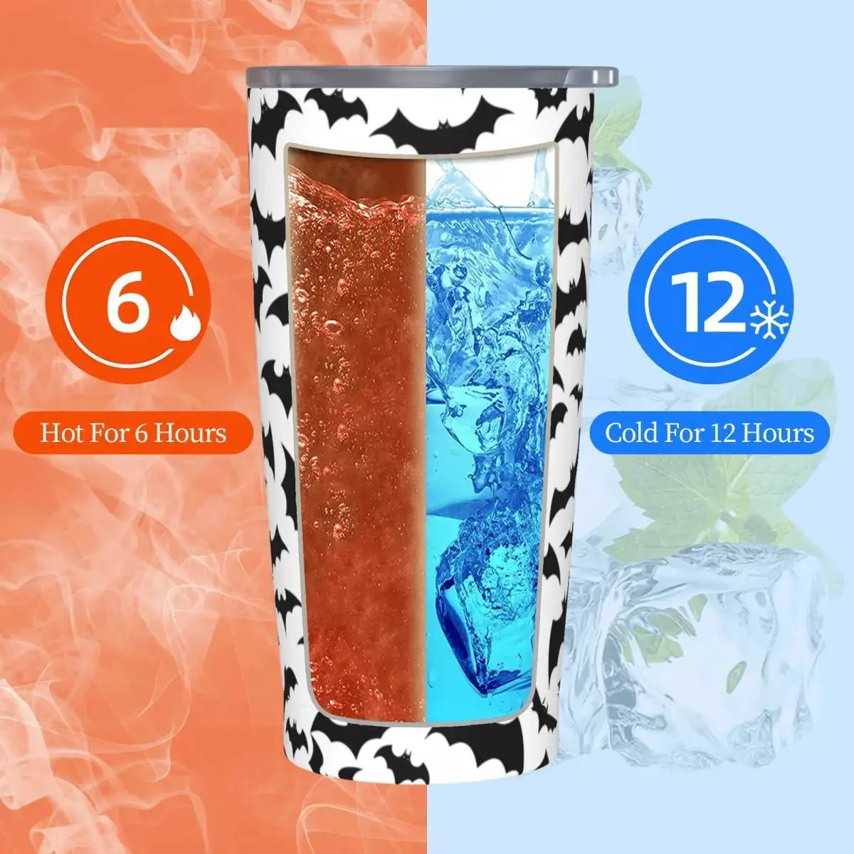 Stainless Steel Tumbler Halloween Bats - 20 oz - Celeste