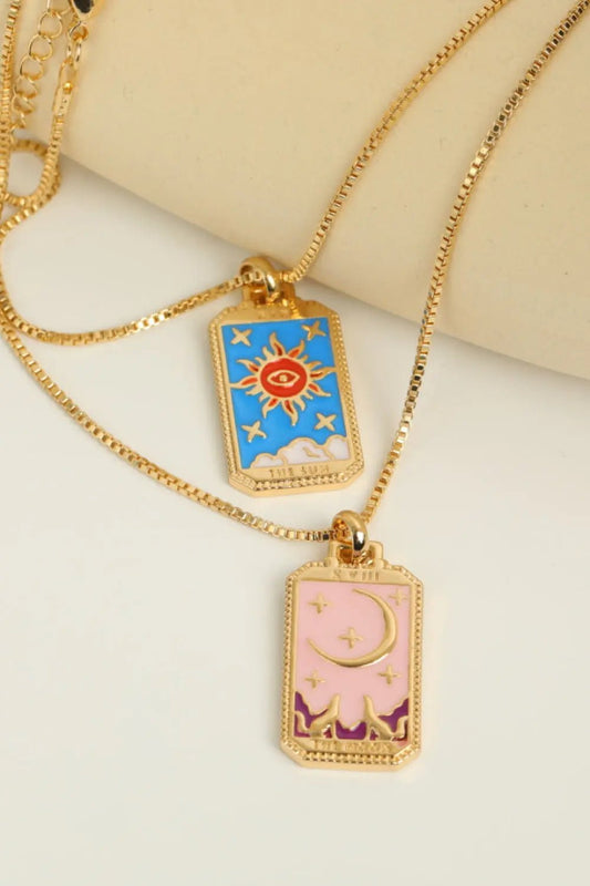 Tarot Card Pendant Copper Necklace - Celeste