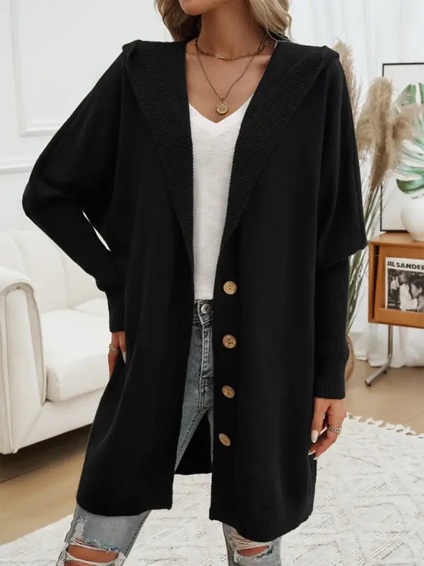 Too Casual - Long Button Down Cardigan - Celeste