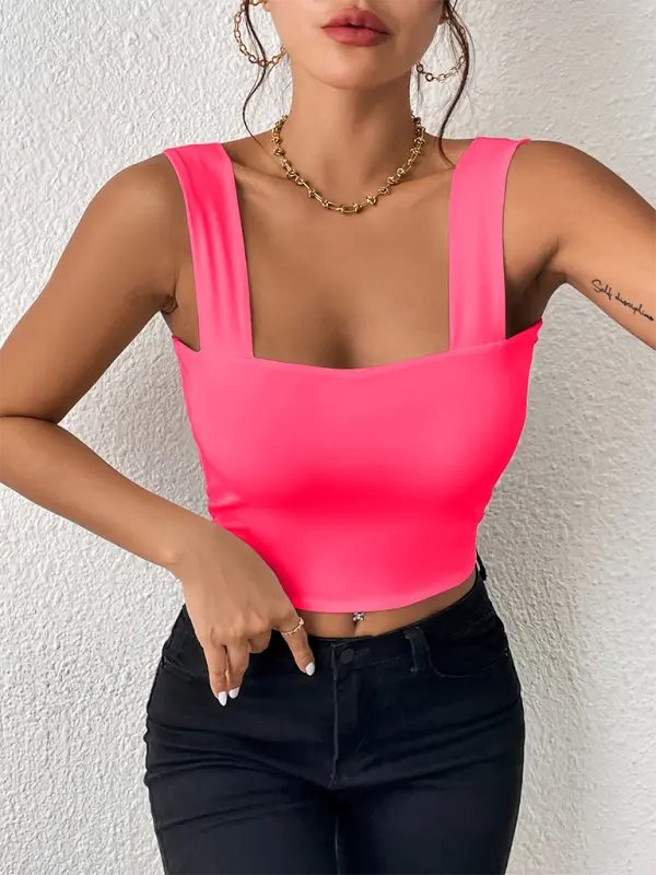 Too Hot - Cropped Tank - Celeste