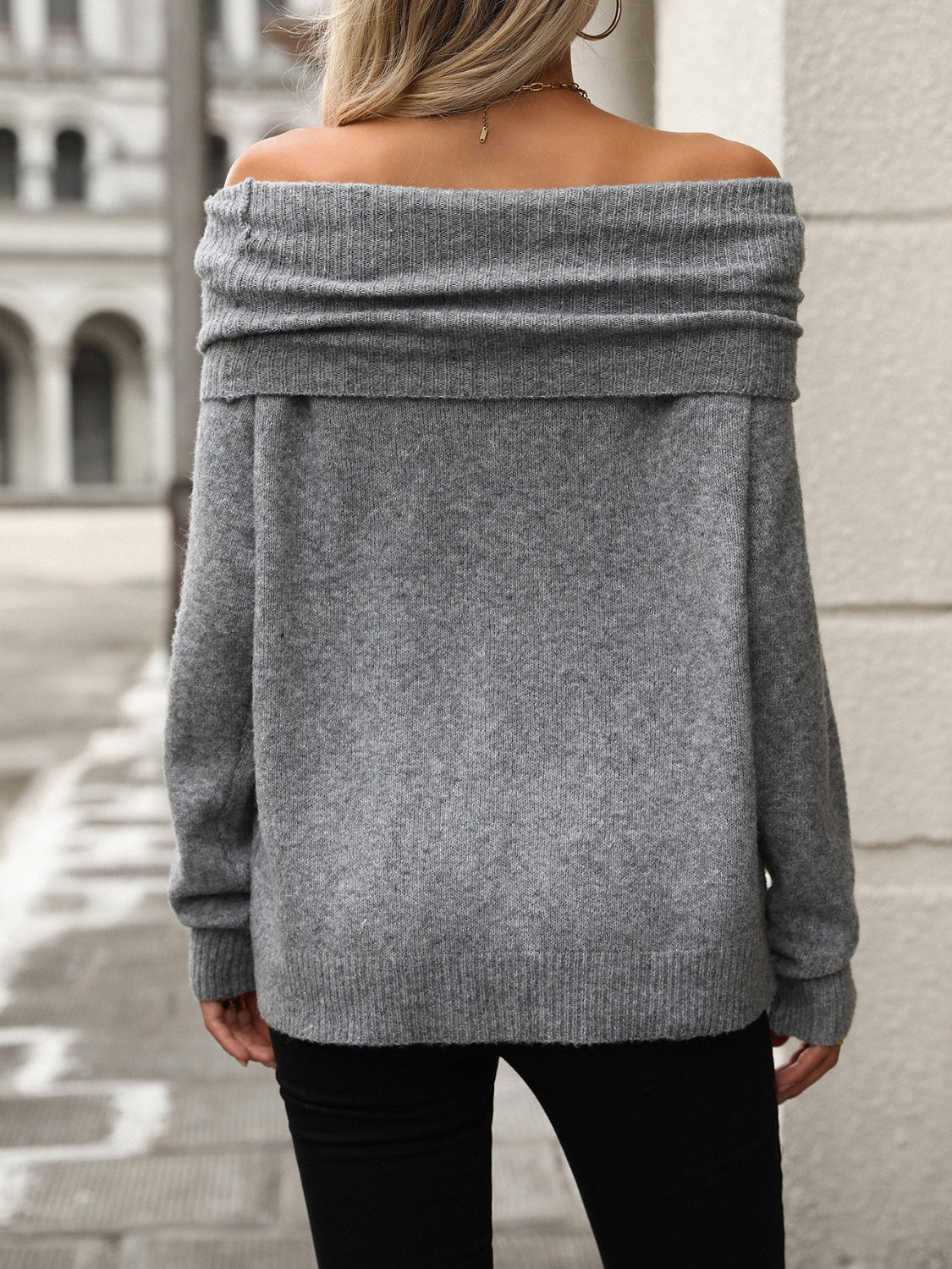 Turtleneck Long Sleeve Sweater - Celeste