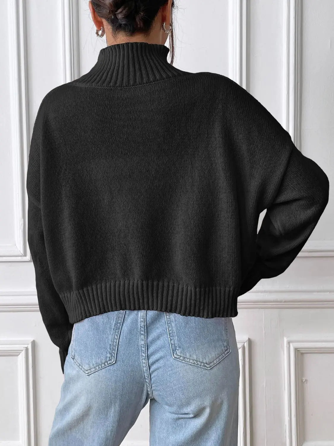 Turtleneck Long Sleeve Sweater - Celeste    