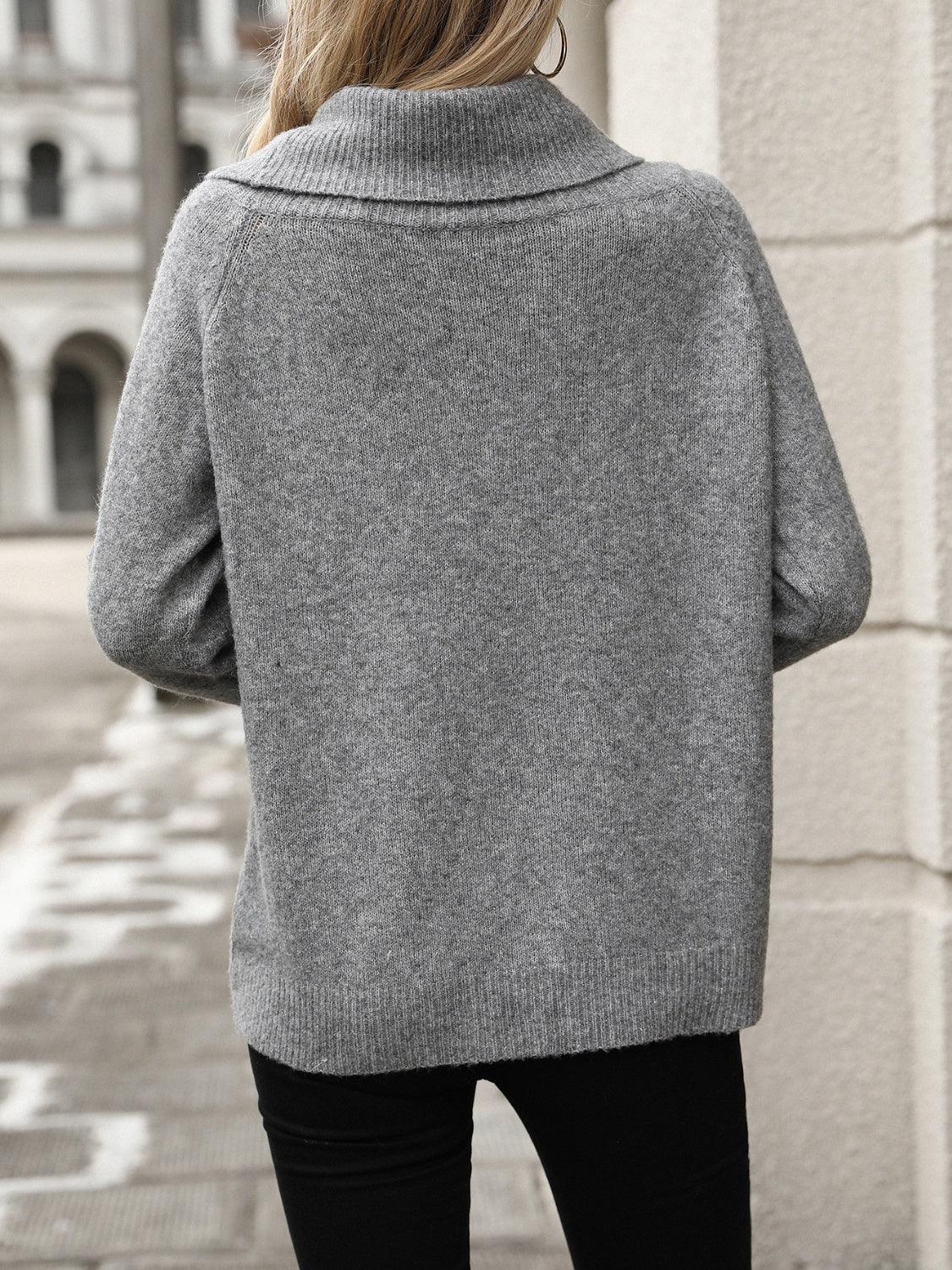 Turtleneck Long Sleeve Sweater - Celeste