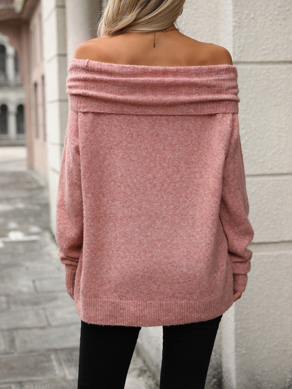 Turtleneck Long Sleeve Sweater - Celeste