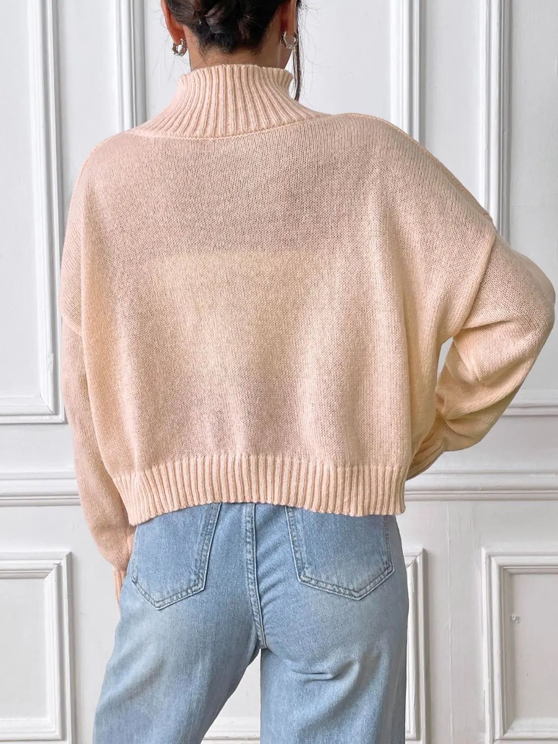 Turtleneck Long Sleeve Sweater - Celeste    