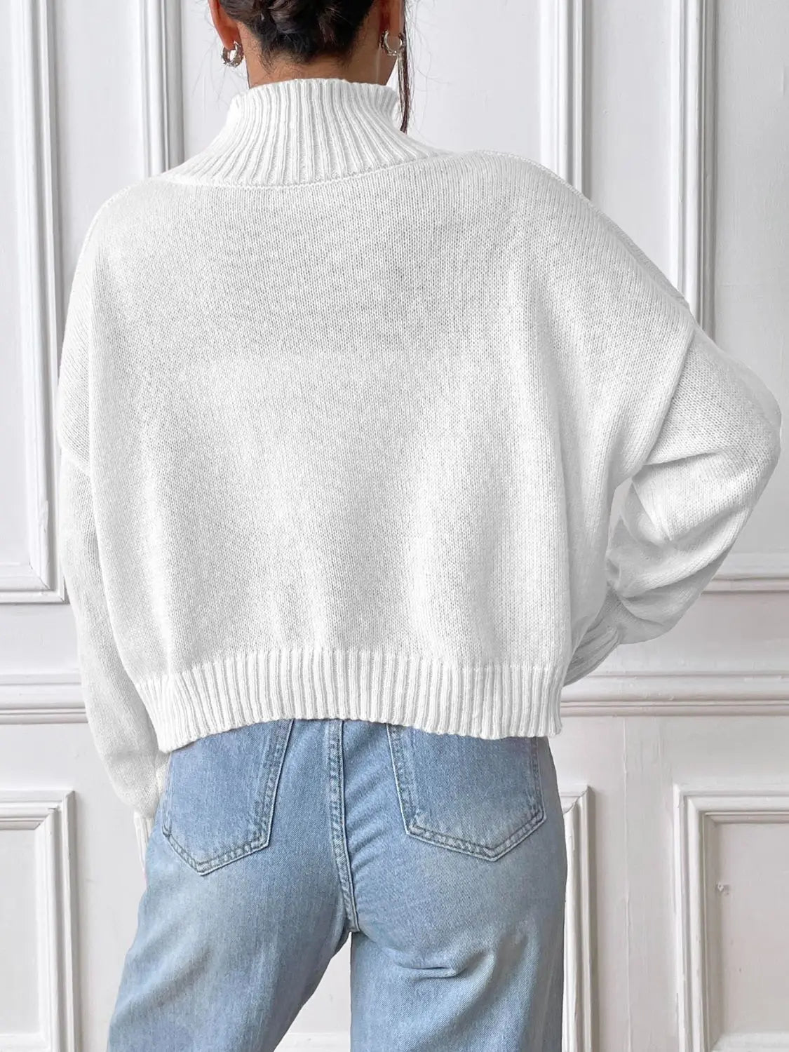 Turtleneck Long Sleeve Sweater - Celeste    