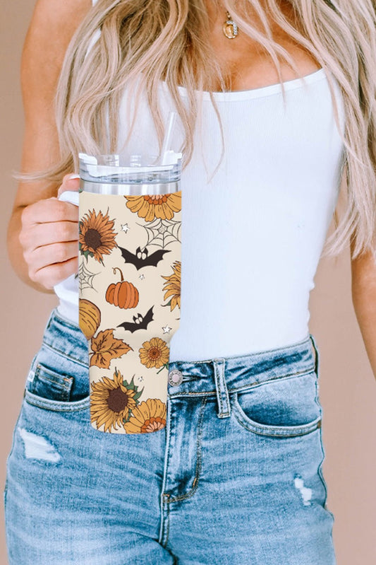 White Halloween Pattern - 40 oz Tumbler - Celeste