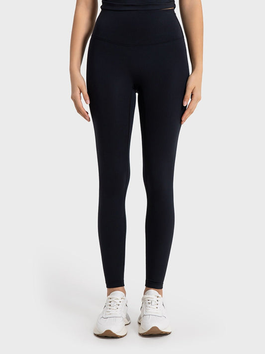 Wide Waistband Sports Leggings - Celeste