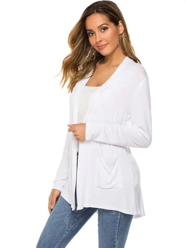 Women's all - match new mid - length long - sleeved cardigan - Celeste