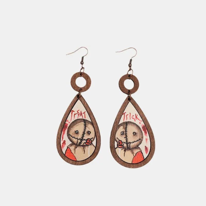 Wooden Teardrop Shape Earrings - Celeste